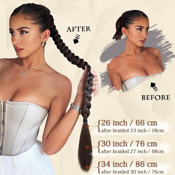 Long Synthetic Ponytail Extensions 26 Inch Soft Fluffy Natural for Daily Wear main image 5